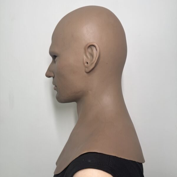 Black Skin Arthur Silicone Human Face Mask Headgear