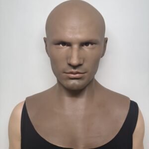 Black Skin Arthur Silicone Human Face Mask Headgear