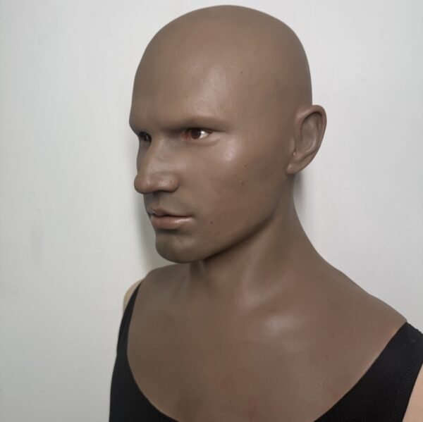 Black Skin Arthur Silicone Human Face Mask Headgear