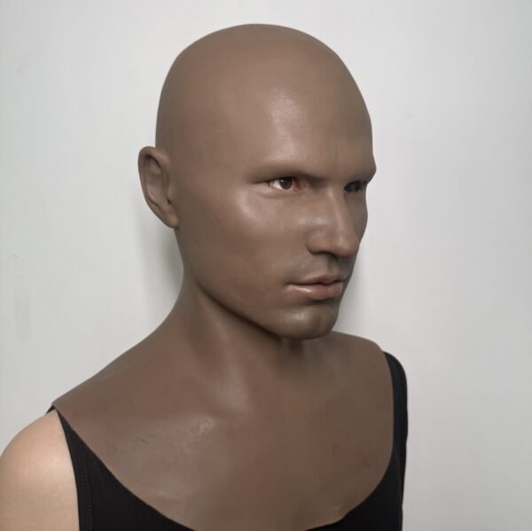 Black Skin Arthur Silicone Human Face Mask Headgear
